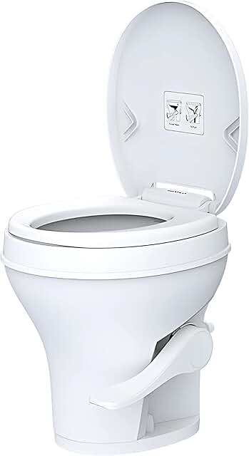 SEAFLO Residential Height Camper/RV Toilet, 18.5” Standard Height, Gravi...