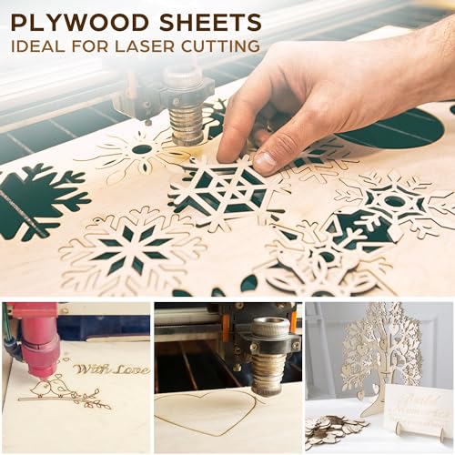LotFancy Basswood Sheets, 12 Pack, 12 x 12 x 1/16 Inch, Plywood Sheets with Smooth Surfaces, 1.5mm Craft Wood Board for Laser Cutting, DIY Architectural Models, Wood Burning and Staining - Image 4