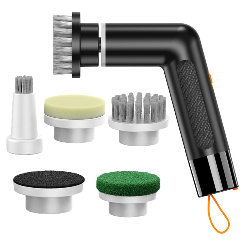 Brosse de douche rotative sans fil pour nettoyage des joints et recoins