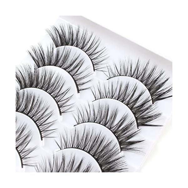 Glowing Win Falsche Wimpern Natürlich Look Fake Lashes 3D Künstliche Wimpern 5 Paar Wispy Lashes Nerzwimpern… – Bild 7