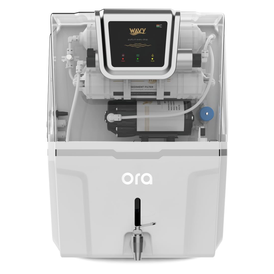 Wavy Ora RO+UV+TDS Advanced Multi Stage Water Purifiers 10 Litre Fully Automatic Ideal for Home, Kitchen, Office (Made In India) | FREE Pre Filter Kit |
