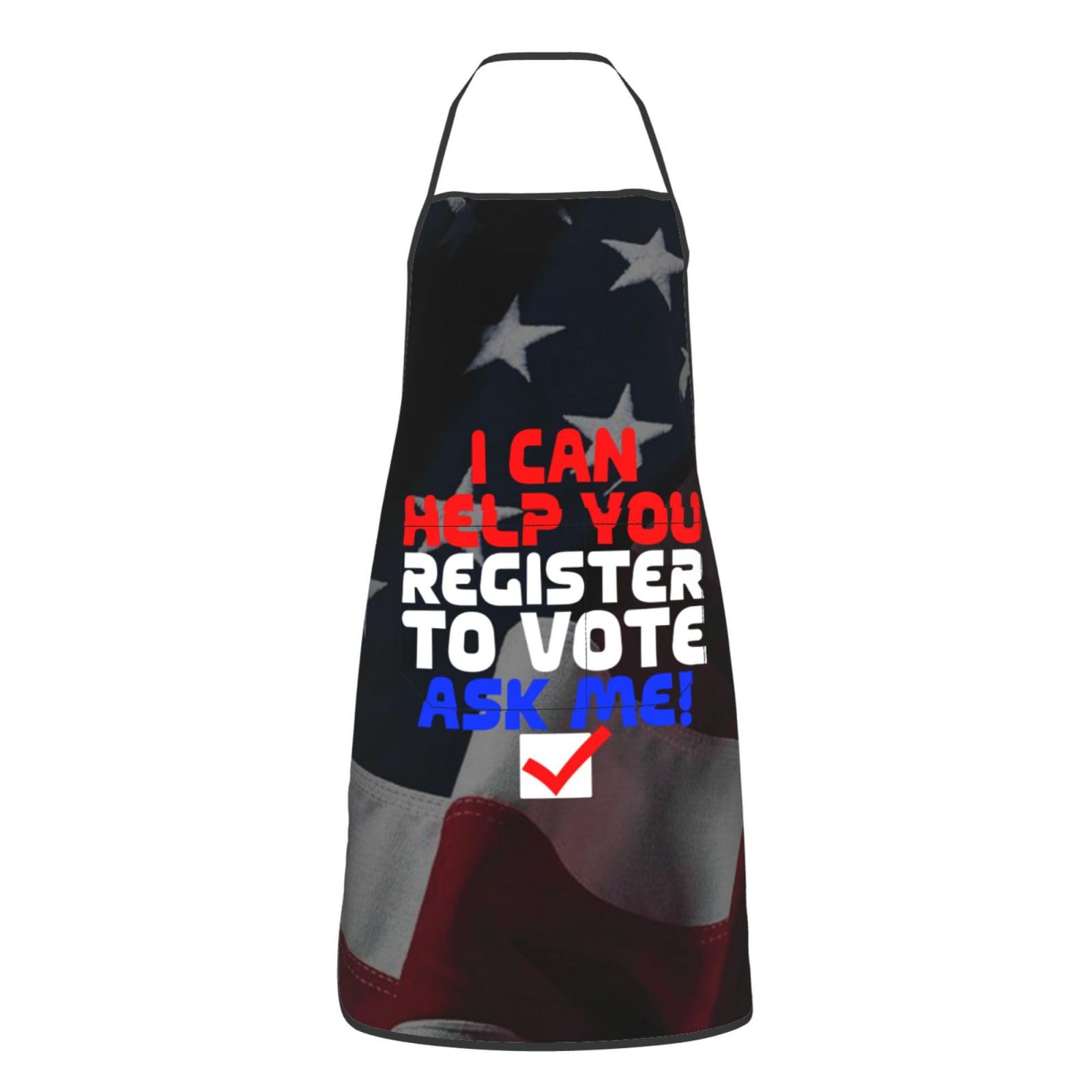 nopicsn I Can Help You Register to Vote Apron for cooking with Pockets Women Men Kitchen Chef Funny Aprons