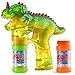 Prextex Dinosaur Bubble Gun Shooter Light Up Bubbles Blower with LED Flashing Lights and Sounds Dinosaur Toys for Kids, Toys Boys and Girls.