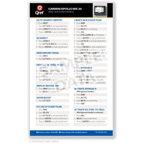 Garmin GMX200 Qref Card Checklist (Qref Avionics Quick Reference)      Spiral-bound – December 9, 2008