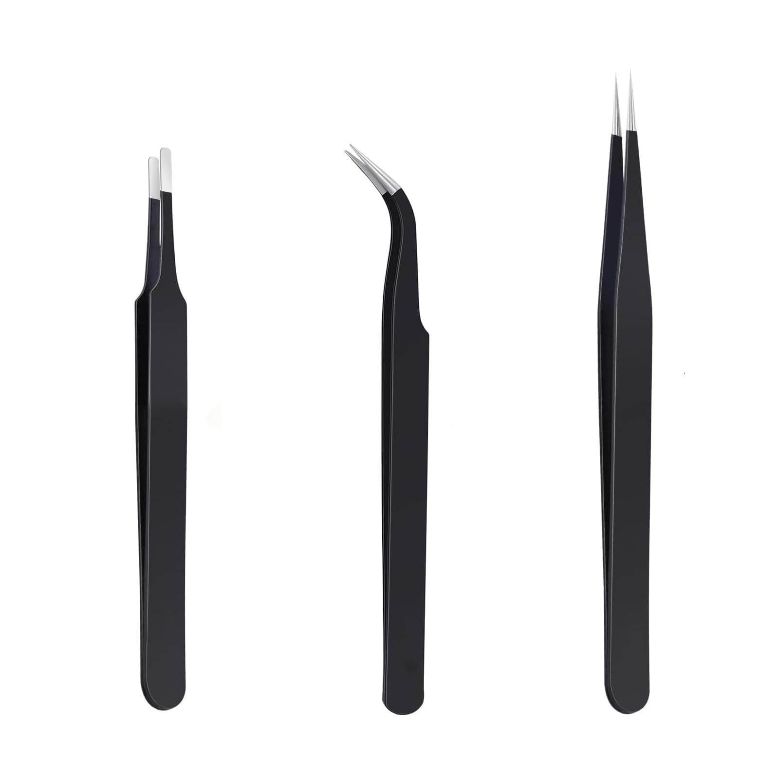 LeTradeJP ピンセット 精密 極細 高精度 大人向け 模型製作ピンセ ット 防腐 防錆 耐酸 ステンレス製 精密 ピンセットセット 3本セット