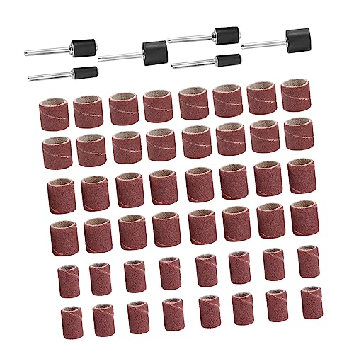 IWOWHERO 66pc Sandpaper Drum Set Sandpaper Drum Sleeves Sanding Bands for Nail Drill Round Sanding Pads Mandrels