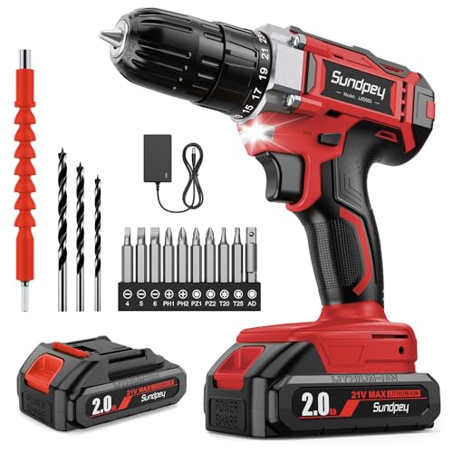 21V Taladro Atornillador Bateria 2000mAh - 45Nm Max Atornillador Electrico Inalámbrico, Apto para Baterías Makita, Destornillador Electrico con 25+1 Ajustes, 2 Velocidad, Luz LED, para Hogar Bricolaje