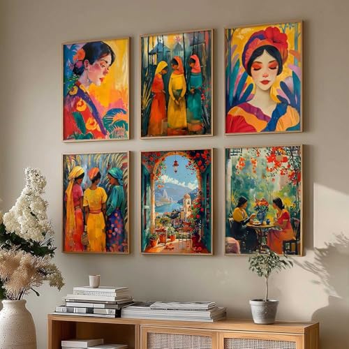 Image of kotart - Paintings Modern Art Framed Wall Painting for Living Room Bedroom - Posters | with Frame - Office Decor - Decoration Set of 6 (14X20 Inch, D)