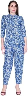 Purple & Pink O.Blue Floral Kurti-Pajama Cordset for Women Price In India