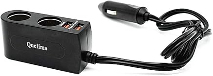 Cargador de doble orificio para el coche del encendedor de cigarrillos del coche + Cargador de coche dual USB, Cargador de autom?vil,Rueda de la motocicleta Cargador de autom?vil modificado para viaje