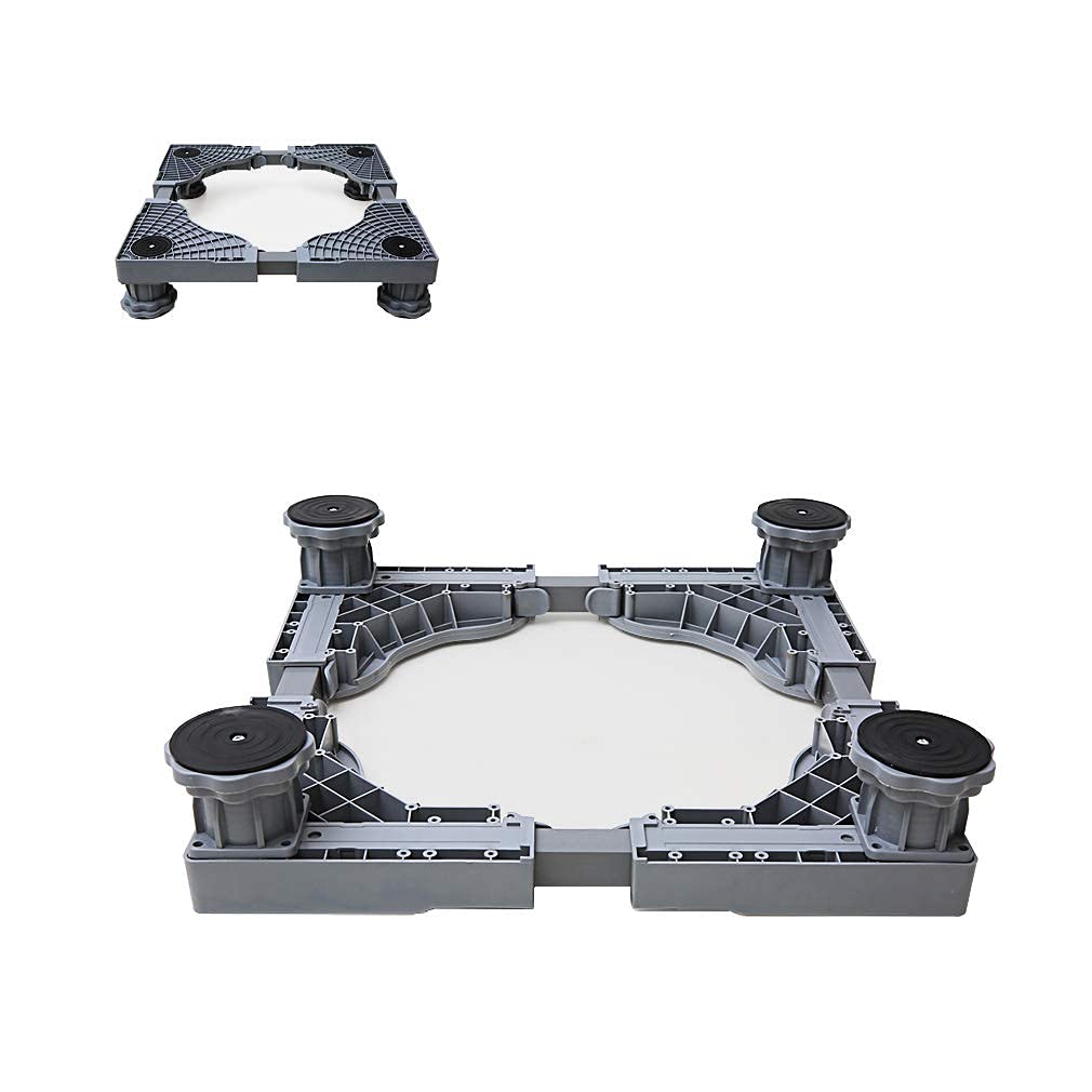 Base de soporte para lavadora, soporte para secadora, base portátil para lavadora, 47,5-63 cm, bandejas de suelo ajustables para elevar el refrigerador, soporte antivibración
