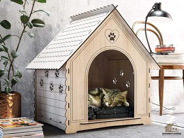 Maison pour chat en bois style maison vintage robuste et isolante