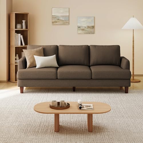 Image of Gericco Mid Century Modern 89 inch 3-Seater Couch for Living Room, Brown