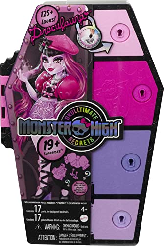 Monster High Doll And Fashion Set, Draculaura With Dress-Up Locker And 19+ Surprises, Skulltimate Secrets #TOP5