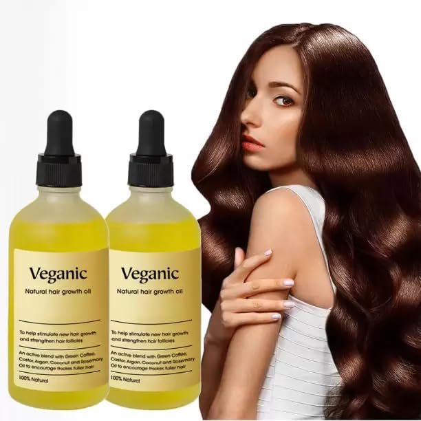 CRYNN Veganic Hair Treatment Oil - 60ml (60ml Pack of 2) |100% Natural and Organic Hair Oil-image-32