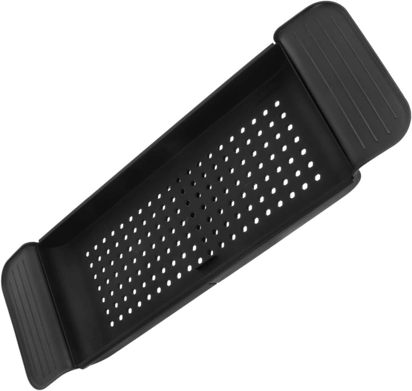 Telescopic Bathtub Serving Tray Adjustable Length Black Plastic Bathtub Holder for Relaxing Baths Space-Saving Design for Home Use