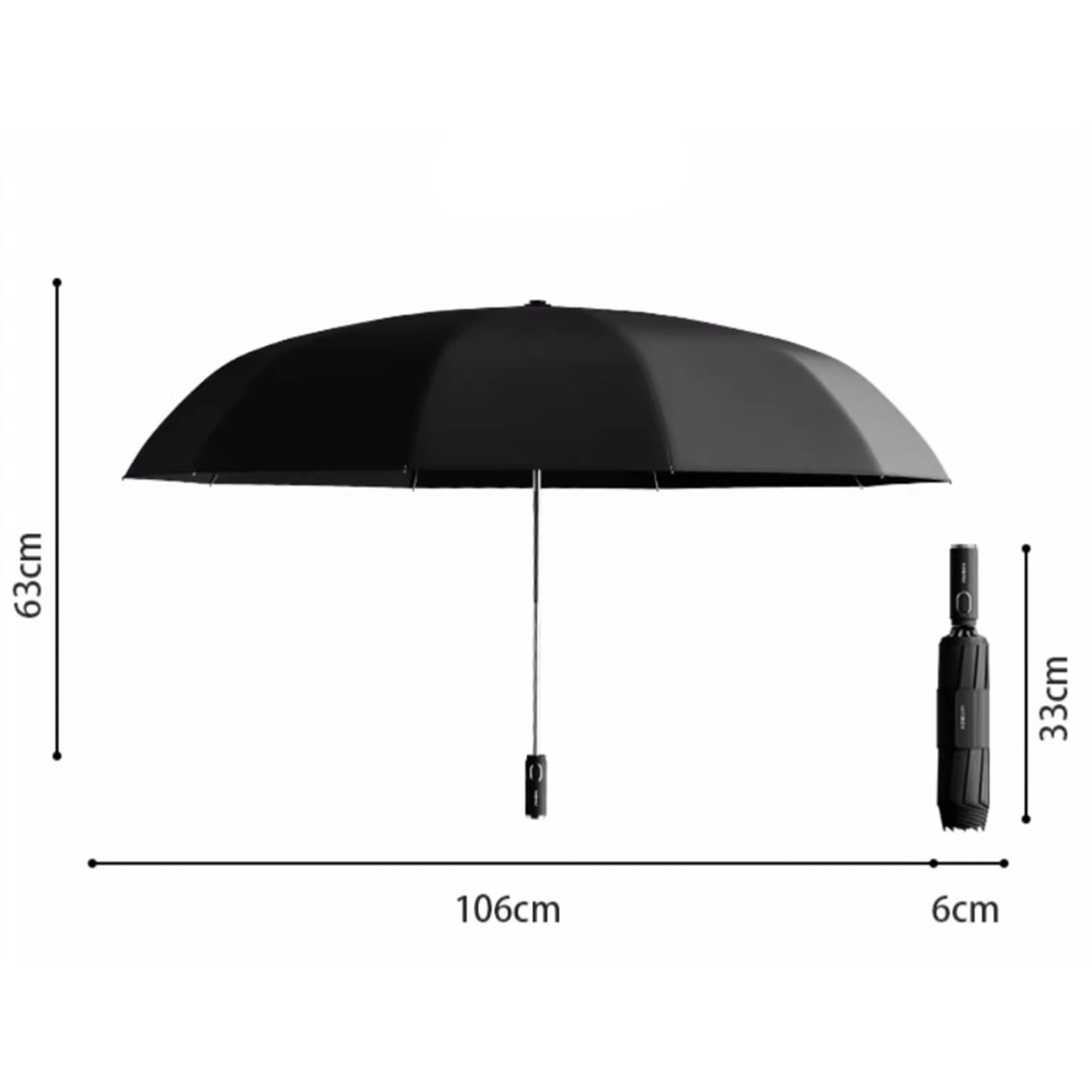 Parapluie de voyage 41.7/45.6 pouces, parapluie pliant automatique pour femmes et hommes, 10 nervures, parapluies portables et automatiques coupe-vent pour la pluie, protection UV UPF 50+