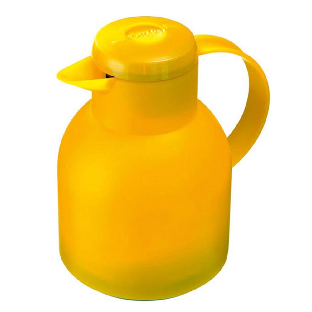 Emsa 508950 Samba Quick Press closure vacuum jug, 1.0 litres, translucent yellow