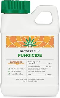 Grower's Ally Fungicide for Plants Concentrate - Indoor Outdoor Plant Fungicide Treatment Control for Powdery Mildew, Alternaria Blight, Rot, Fungus - Trusted by Cultivators - 8 Oz, Makes 5 Gallons