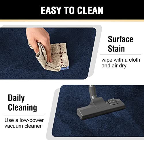 H.versailtex Area Rug Super Soft Shaggy Rugs Carpets 3X5 Feet Furry Kids Room Nursery Rug Bedroom Living Room Carpet High Pile Throw Rug Shag Plush Rug For Dorm Room Teen Room Decor, Navy #TOP6