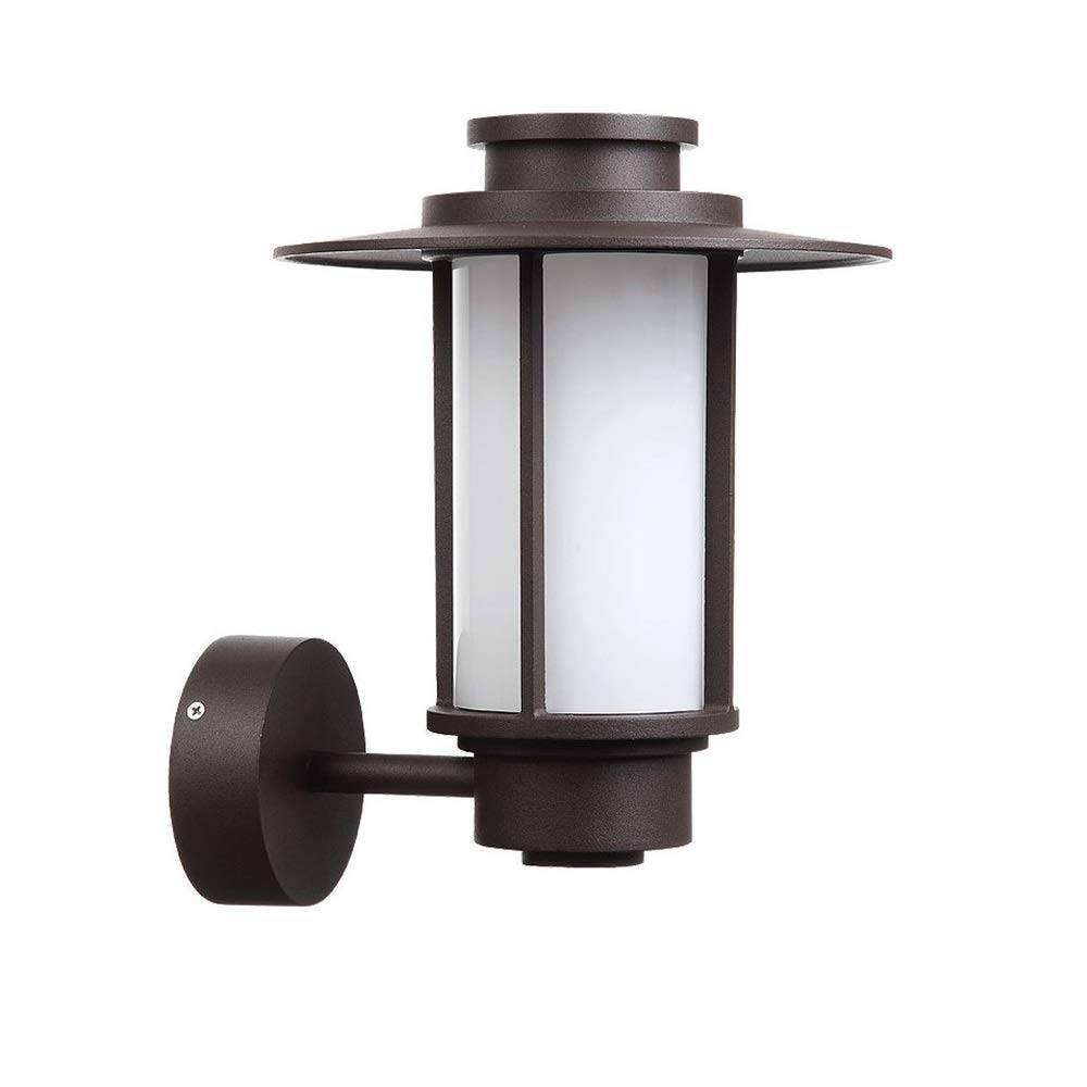 IVEKYKIBC European Outdoor Aluminum Wall Lantern Retro Waterproof Frosted Glass Lamp Simple Balcony Garden Landscape Light Corridor Courtyard Villa Exterior Porch Sconces E27 Brown nee