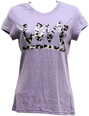 Dream Station MW22 Women's Love Cotton Polyester Rayon Purple top tee-L