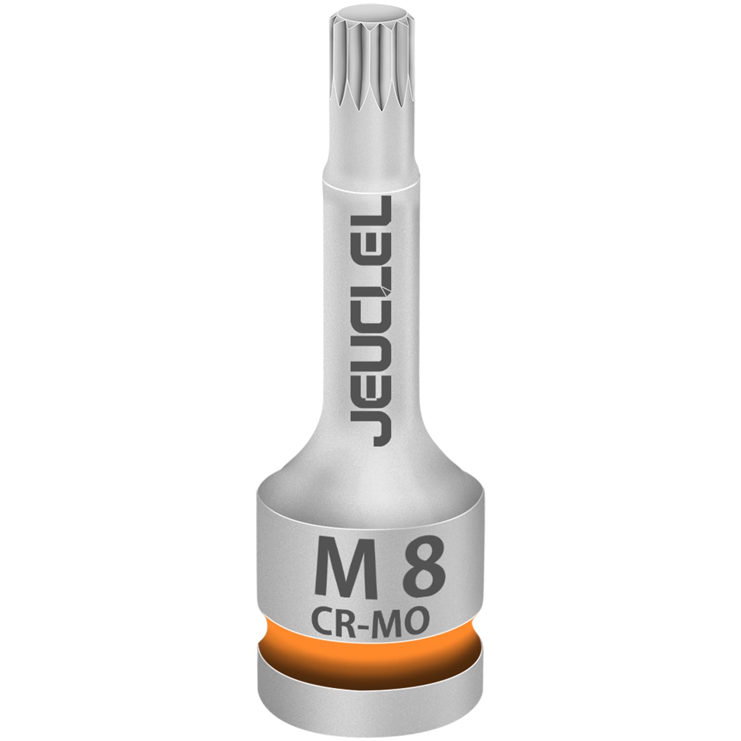 JEUCLEL M8 Triple Square Impact Spline Bit Socket, 8mm Metric 1/2-Inch Impact Drive Triple Square Socket, Cr-Mo Steel Lengthen Screwdriver Socket Adapter Use with Impact Drivers or Ratchets