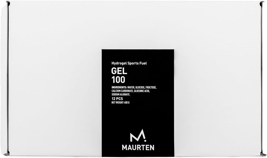 MAURTEN Gel 100 Energy Gel - 12-Pack of 40g - 25g Carbohydrates per Serving - Stomach-Friendly Patented hydrogel Technology for Cycling and Running - Natural & Free of Color or preservatives