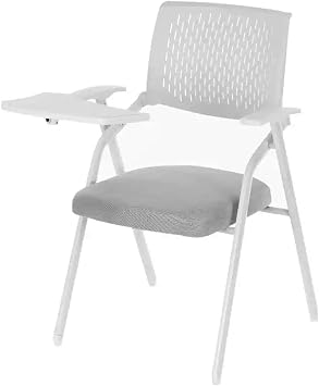 Folding Office Chair with Right Handed Tablet Arm, Comfortable Folding Chairs Indoor, Portable Chair,Easy to Use and StoreGray