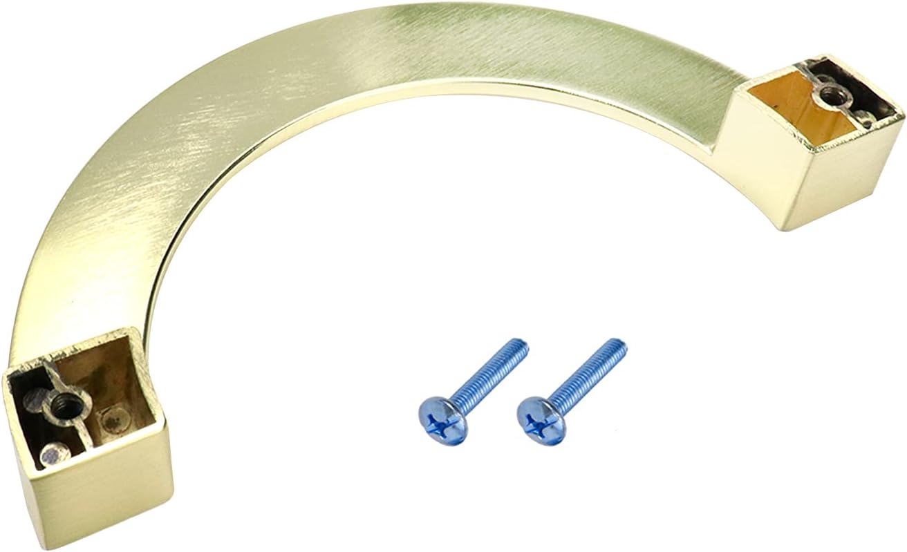 5.71"/145mm Cabinet Pulls Semi-Circular Antique Pull Knobs Traditional Symmetrical Pull Handles Gold Tone - 2Pcs(A Pair) Brushed Gold