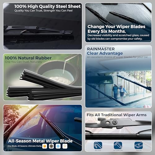 Image of Woscher Car Wiper Blade 16 Inch | Flat Blade Performance | High-Speed All-Weather Wiping | Universal Fit | Single Wiper Blade for Cars