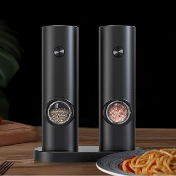 2Pcs/set Electric Salt and Pepper Grinder Battery-Powered Automatic Operation