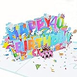 Favour Pop Up Glückwunschkarte zum runden 40. Geburtstag. Eine bunte Überraschung auch für Gutschein oder Geldgeschenk. TH040
