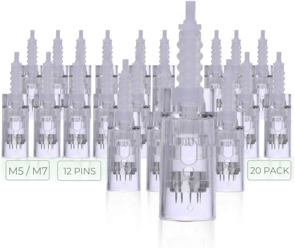 ModiX Dr. Pen Ultima M5 M7 Replacement Cartridges - (20 PACK) - 12 Pins (0.25mm) Bayonet Slot - Disposable Replacement Parts