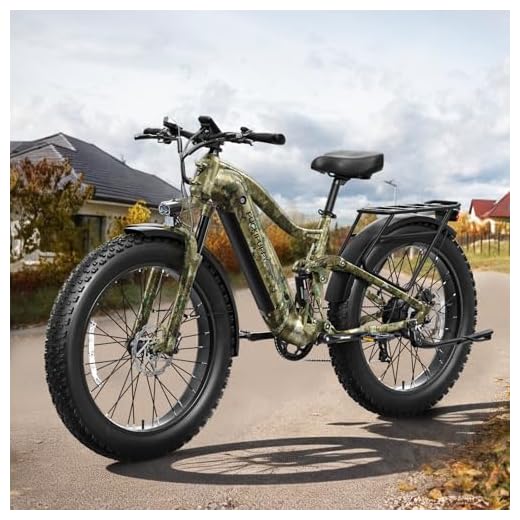 PUCKIPUPPY Boxer Electric Bike for Adults 960W, 48V 20AH Battery Ebike, Full Suspension 26" Fat Tire E Bike, 28MPH 80Miles Range Mountain Electric Bicycle, 7 Speed Hydraulic Disc Brakes