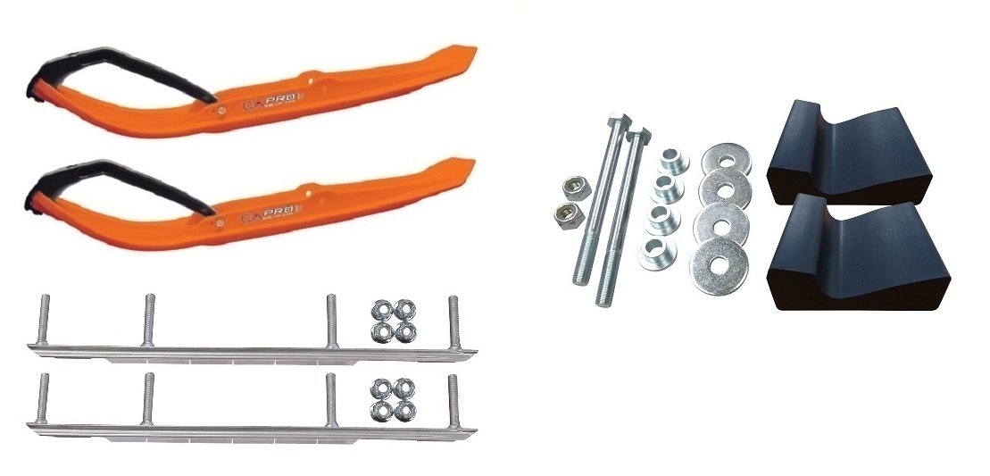 C&A Pro Orange MTX Snowmobile Skis w/ 9
