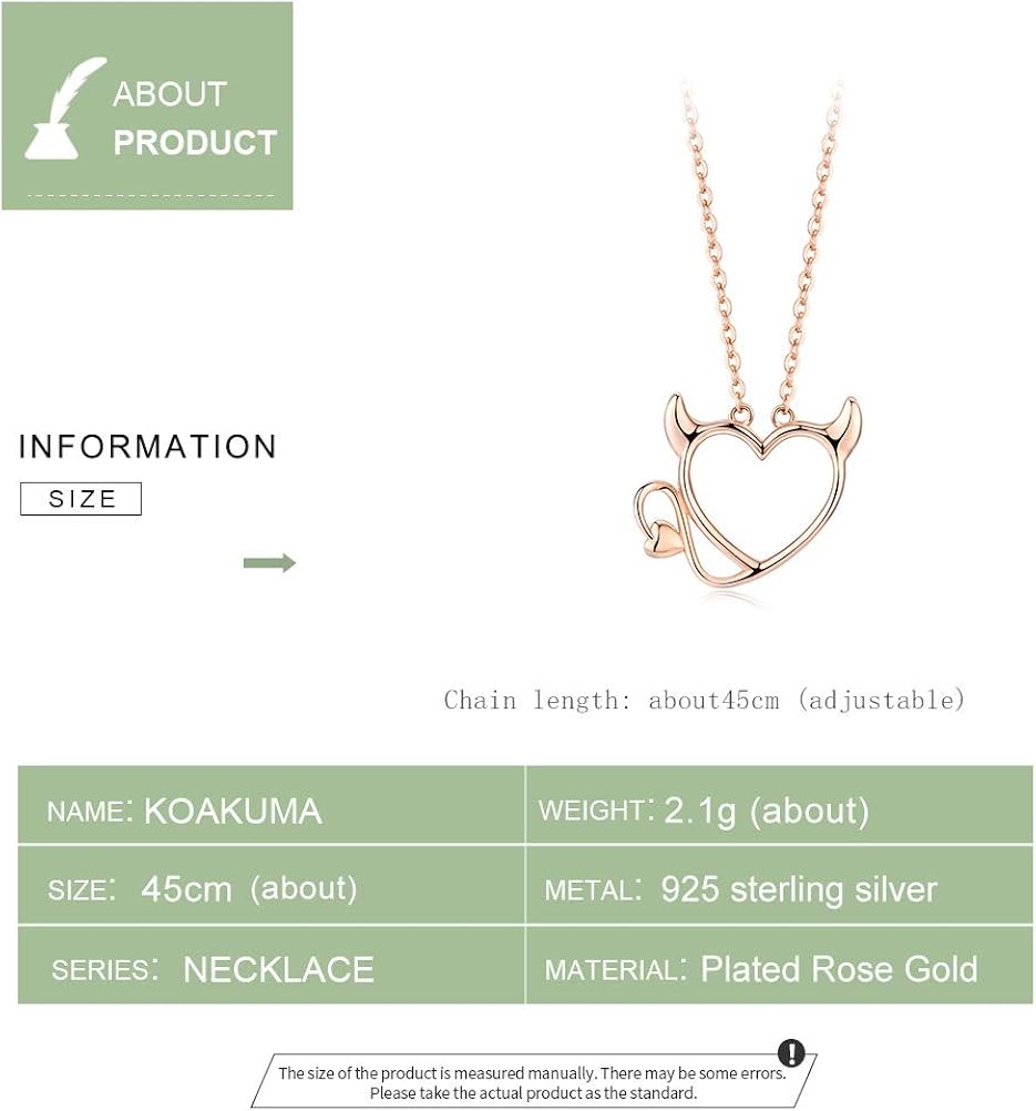Bijoux Blu Devil of Love Pendant Necklace for Women 925 Sterling Silver Ear and Tail Chain Necklaces Jewelry Gifts for Girl - Image 3