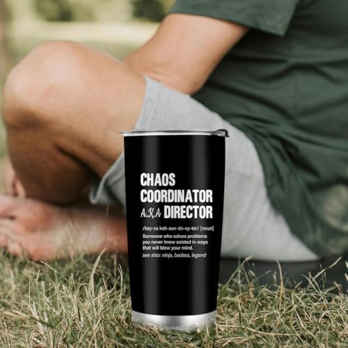 Image of Director Gifts Tumbler, 20oz Stainless Steel Travel Coffee Mug for Band, Art Theater Movie Film, Program Director, Boss Appreciation