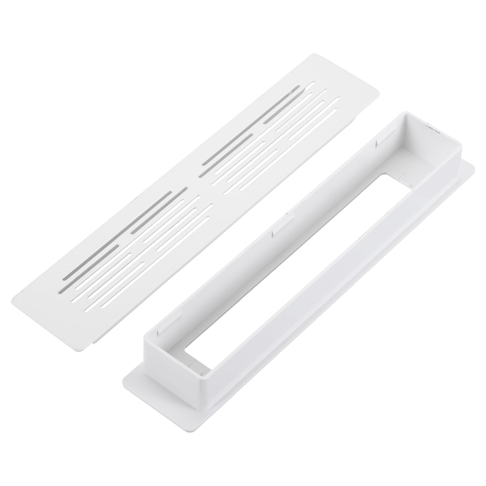 sourcing map Door Vent Covers, 6.5 x 1.3 Inch (L x W) Two Sided Ventilation Grille Rust-Proof Aluminum Grille for Cabinet Kitchen Bathroom Bedroom(Openings 5.9 x 1.1 Inch),White