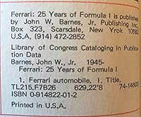 Ferrari: 25 years of Formula I 0914822012 Book Cover