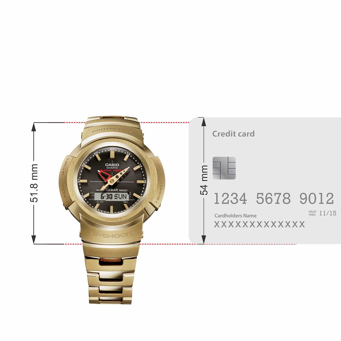 Relógio CASIO G-SHOCK masculino dourado AWM-500GD-9ADR | Amazon.com.br