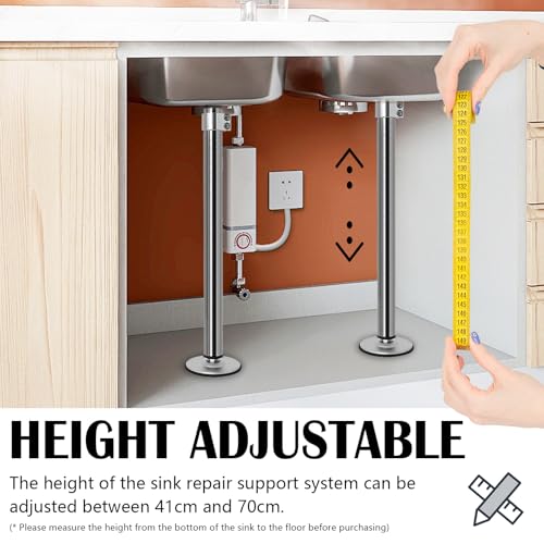 Kit de fixation évier sous plan pour éviter les affaissements - Supports réglables en inox - 5