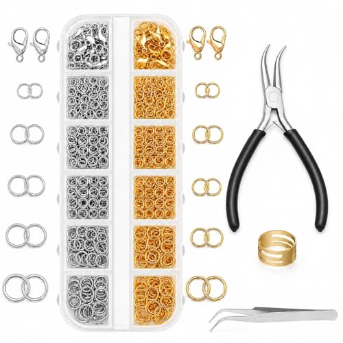 1200 Pcs Jump Rings for Jewelry Making, Jewelry Repair Kit w