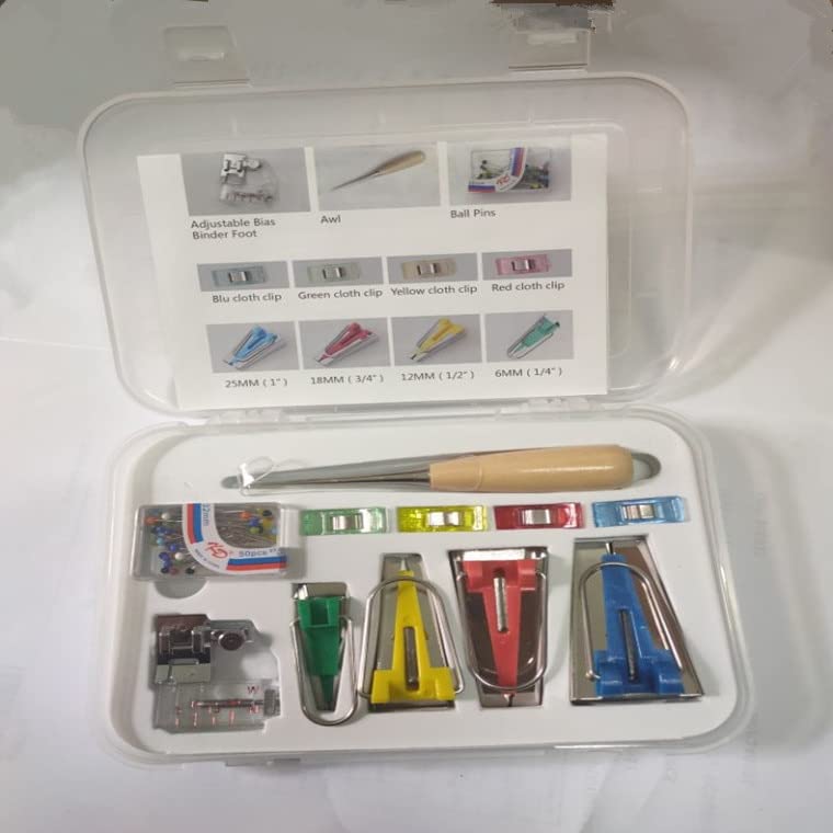 DIY 60 sets Fabric Bias Binding Tape Maker multi-function piping belt maker sewing Bias Tape Maker Patchwork machine accessories - (Color: MULTI)