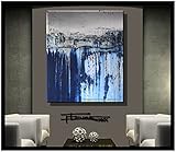ELOISE WORLD STUDIO - ELOISExxx Abstract Oil Painting, Canvas Wall Art, Blue, Framed, Limited...