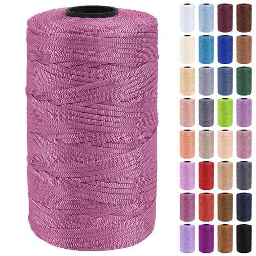 Uiopa Hilo Macrame 3mm x 200m Cuerda Macrame Polipropileno Plano Hilo de Ganchillo para Bolsos a Crochet, Bolso de Mano, Sombrero, Manualidades, Envolver Regalo, Proyecto de Bricolaje