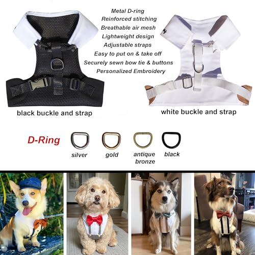 Arnés personalizado para perro con moño y tirantes miniatura 5