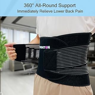 TESETON Back Brace for Men and Women, Back Support Belt Relief Lower Back Pain Herniated Disc, Sciatica, Scoliosis, Breathable Mesh, Lumbar Support Belt with 8 reinforced Bones 02 Black-M