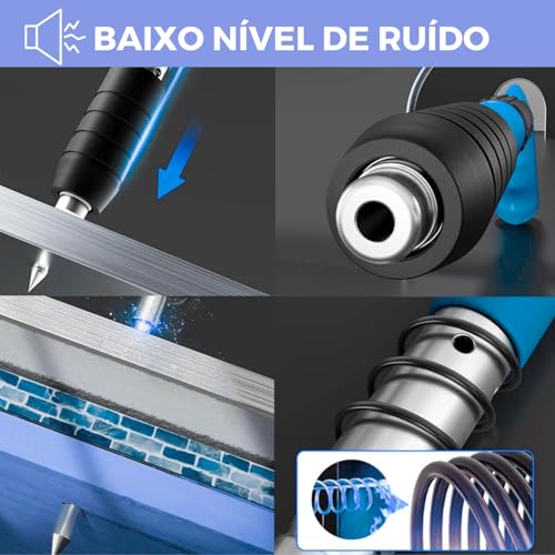 Pistola De Pino Fixação Prego Ação Direta Finca Pinos 100 Rebites + Equipamento de Segurança Profiss