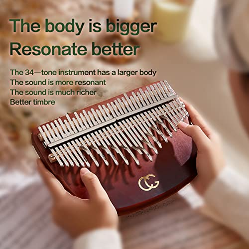 Cega Kalimba Piano à pouce chromatique à double couche en bois de hêtre avec 34 touches en C pour enfants, adultes… - Les Beatles, Paul McCartney, John Lennon, RIngo Starr, George Harrison Cega Kalimba Piano à pouce chromatique à double couche en bois de hêtre avec 34 touches en C pour enfants, adultes… – Image 3